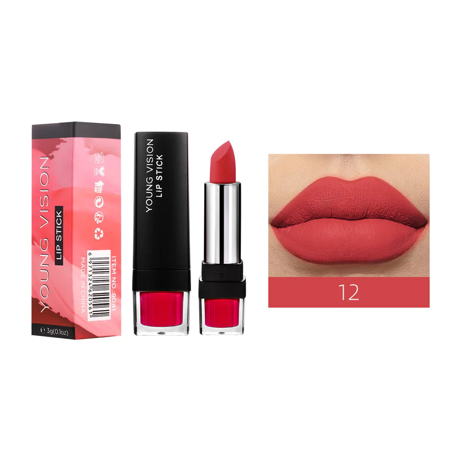 MATTE 12-COLOR SINGLE LIPSTICK NON-STICK CUP LIPSTICK