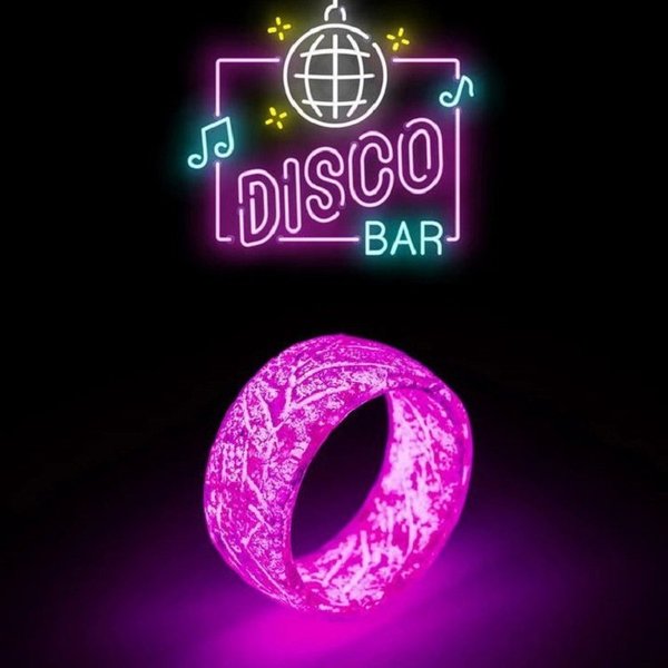 Luminous Rings Glowing In The Dark