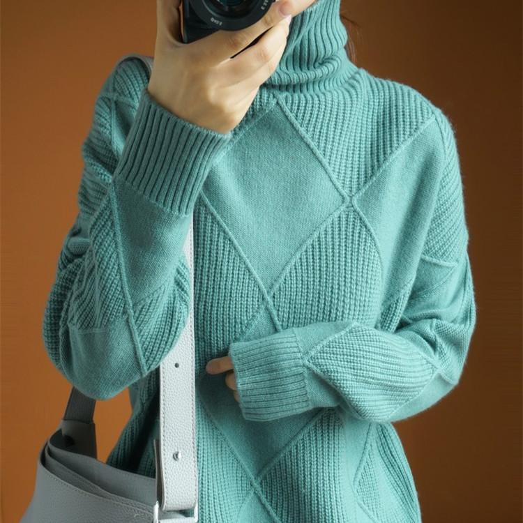 Women Oversize Cashmere Womens Turtleneck