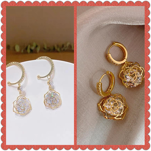 Fantasy Rose Fairy Earrings