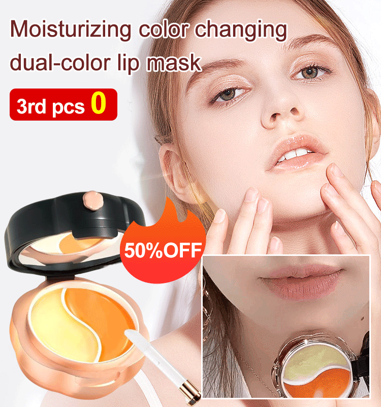Moisturizing color changing dual-color lip mask