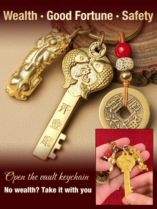 Twelve Zodiac Vault Five Blessings Keychain