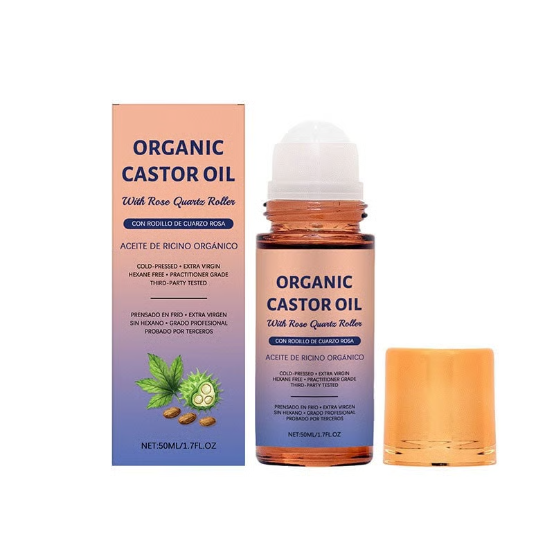 🔥BUY 1 GET 1 FREE🔥Organic Golden Castor Oil Roll-On with Rose Quartz