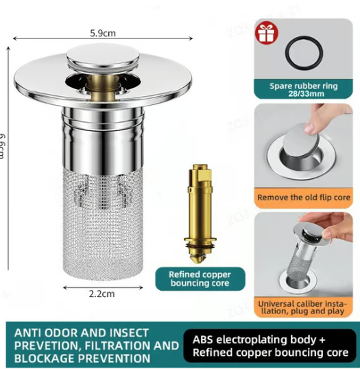 Isolate odor and prevent cockroaches-Stainless Steel Floor Drain Filter