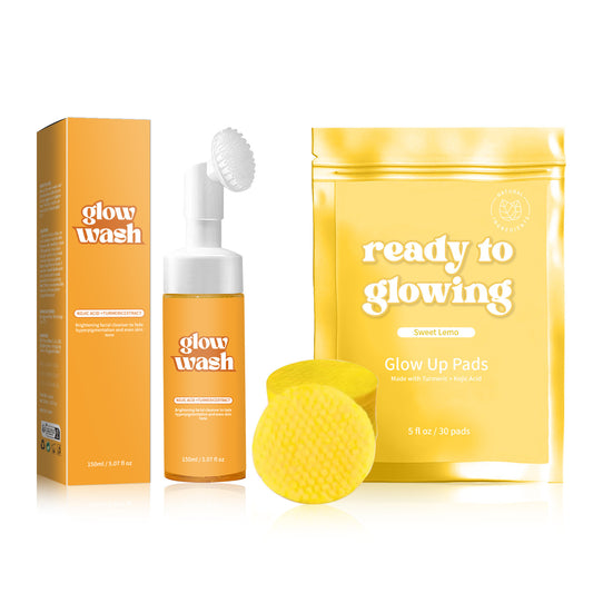Turmeric Face Cleanser Kojic Acid Cotton Pad Set