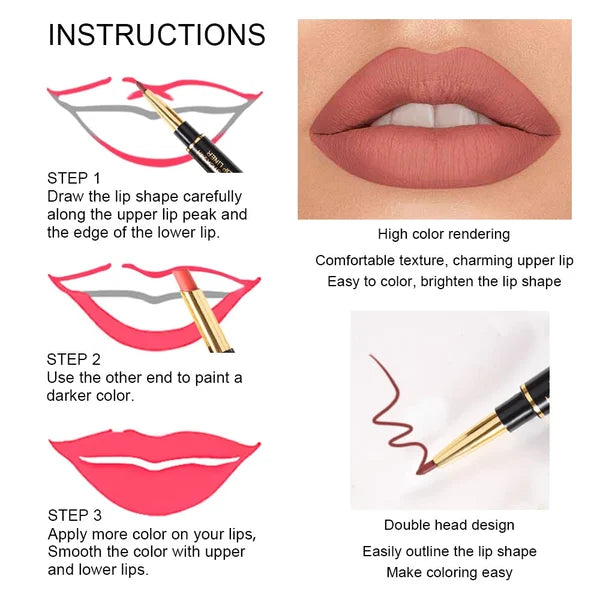 (🎁Mothers Day Gift ) 2 in 1 Double Head Lipstick Combo Set