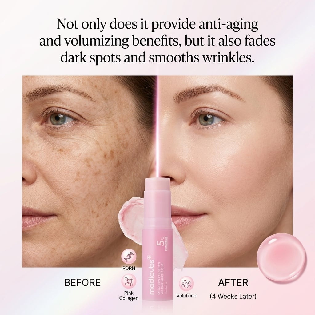 💗 Developed in Korea | Anti-Aging | Moisturizes & Smooths Skin | Plumps Lips, Bust, & Hips | Improves Dark Spots | Firms Skin | Pink Collagen Multi-Effect Plumping Serum Stick
