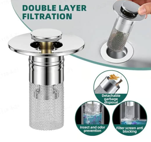 Isolate odor and prevent cockroaches-Stainless Steel Floor Drain Filter