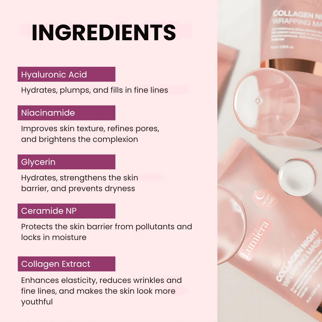Buy 2 Collagen Night Masks, Get 1 Free! Wake Up to Youthful, Hydrated Skin!