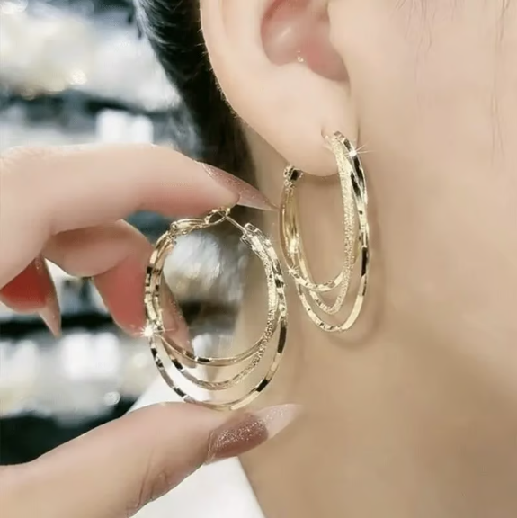 multi-layer hoop earrings