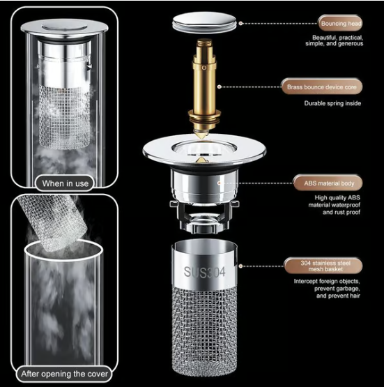 Isolate odor and prevent cockroaches-Stainless Steel Floor Drain Filter