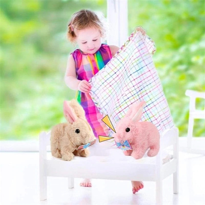 Electronic Walking Talking Rabbit Simulation Plush Doll Educational Toy