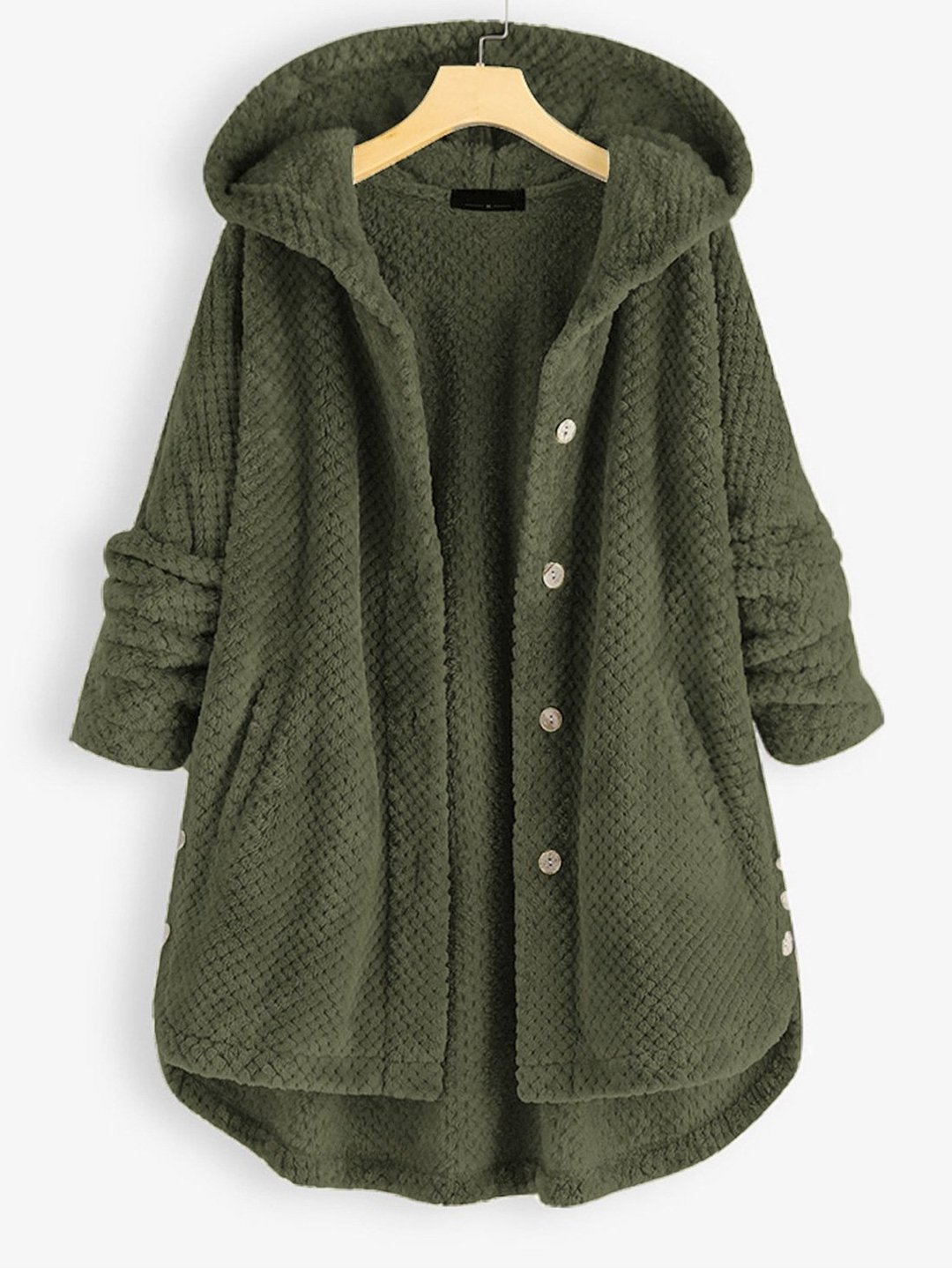 Winter Hooded Double Faced Fleece Sweater Coat