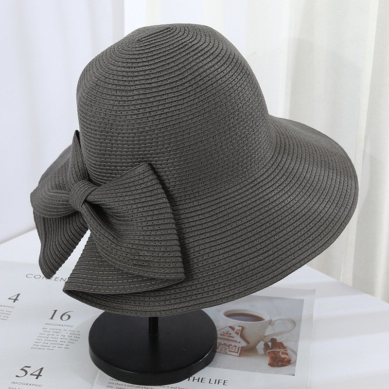 Handmade Foldable Bow Straw Hat