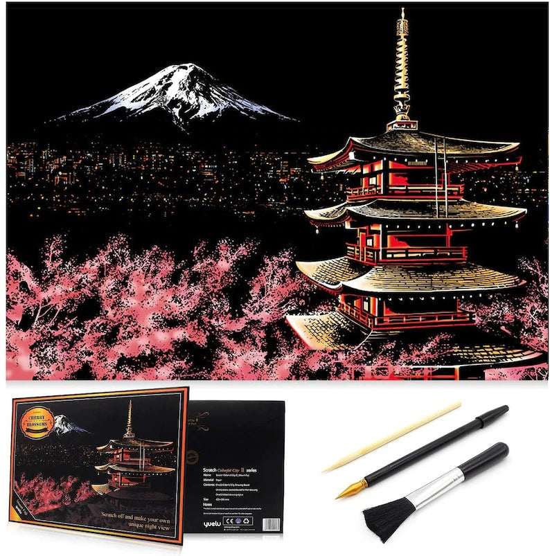 Scratch Off Rainbow Painting  World Famous Tourist Attractions 16 11.2 Inches