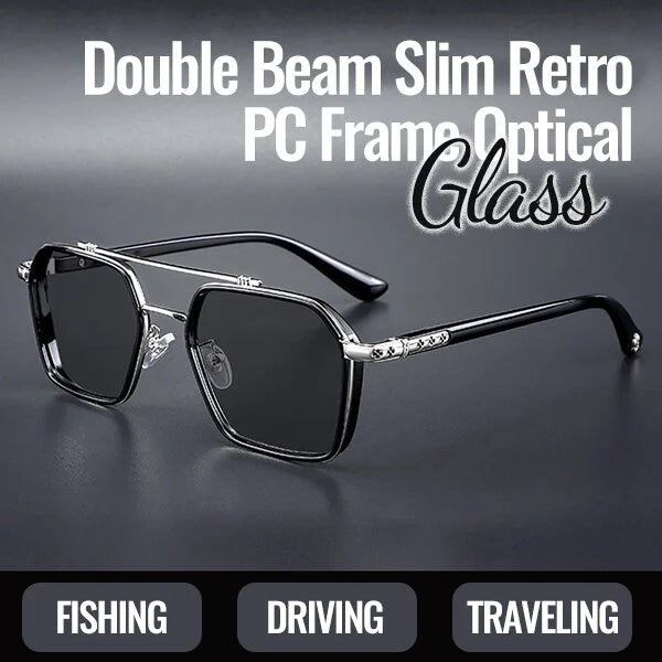 Double Beam Slim Retro PC Frame Optical Glass
