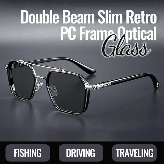 Double Beam Slim Retro PC Frame Optical Glass