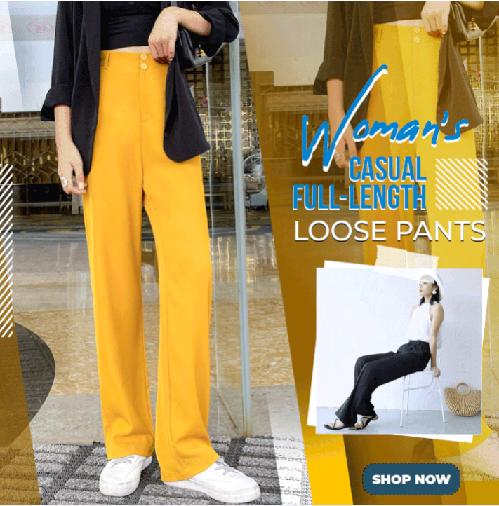 Womans Casual Full Length Loose Pants