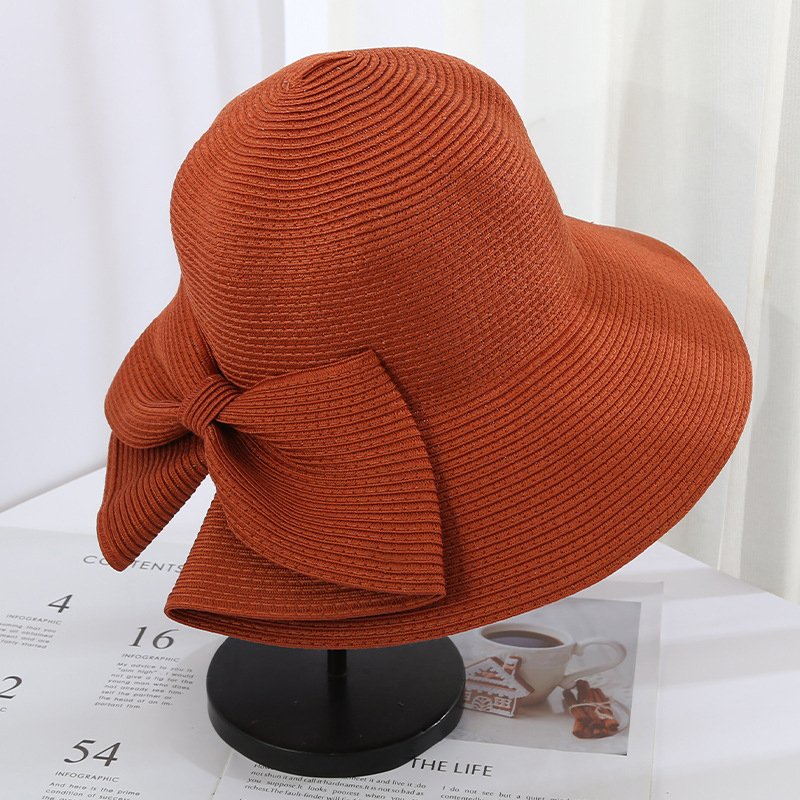 Handmade Foldable Bow Straw Hat