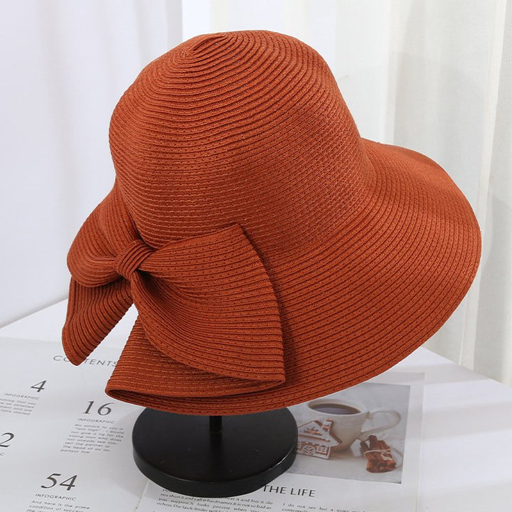 Handmade Foldable Bow Straw Hat
