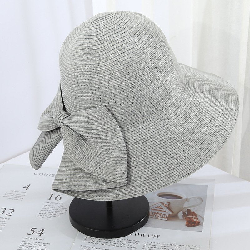 Handmade Foldable Bow Straw Hat