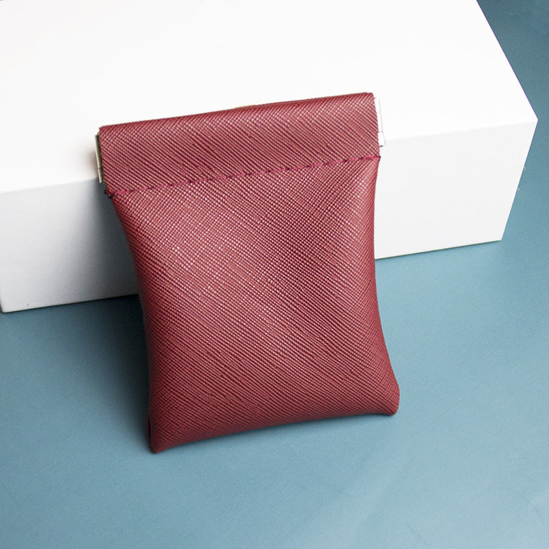 Snap Closure Leather Organizer Pouch