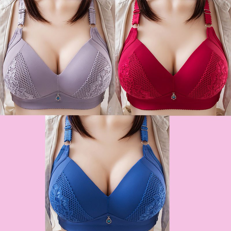 2022 Plus Size Bra Women Underwear Wire Free Comfort Soft Thin Breathable
