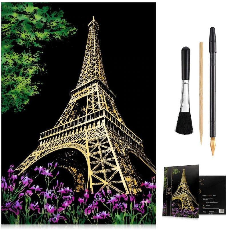 Scratch Off Rainbow Painting  World Famous Tourist Attractions 16 11.2 Inches