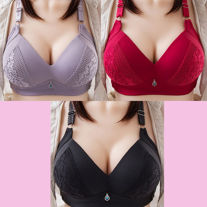 2022 Plus Size Bra Women Underwear Wire Free Comfort Soft Thin Breathable