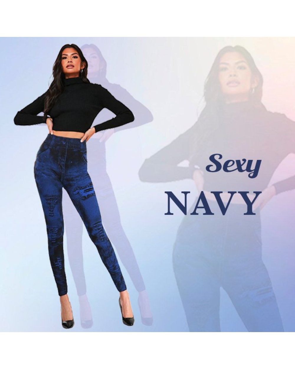 Groovyly Perfect Fit Skinny Stretch Plus Size Denim Jeans Leggings