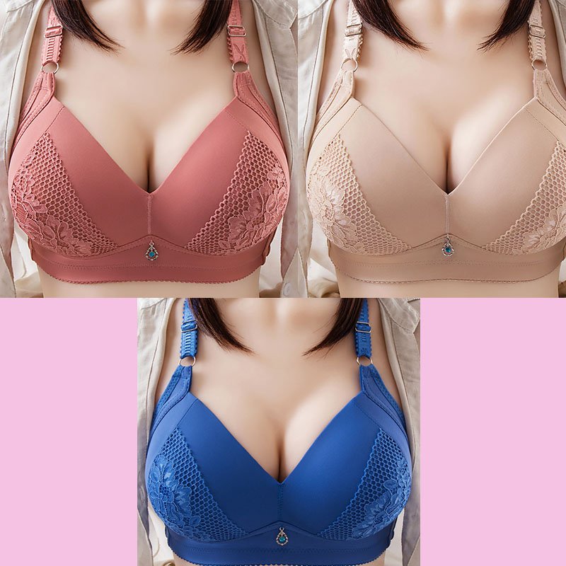 2022 Plus Size Bra Women Underwear Wire Free Comfort Soft Thin Breathable