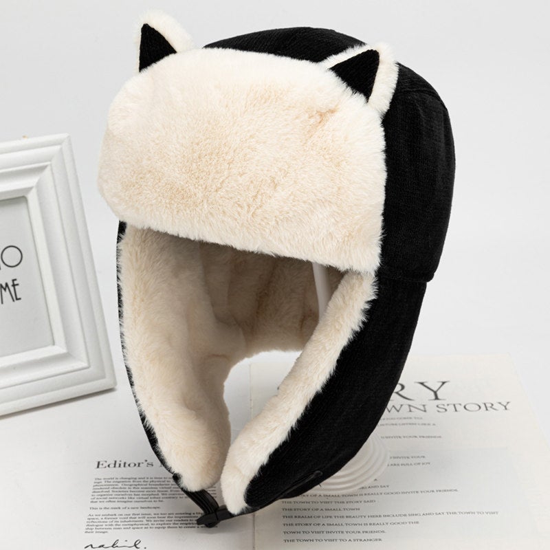 Cat Earmuffs Winter Cap