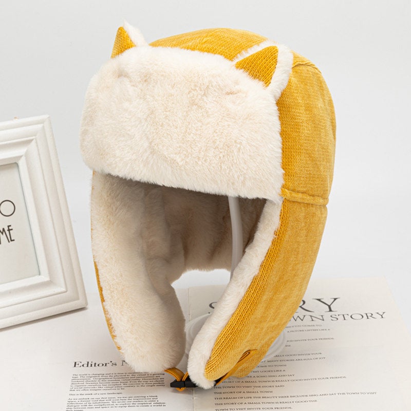 Cat Earmuffs Winter Cap