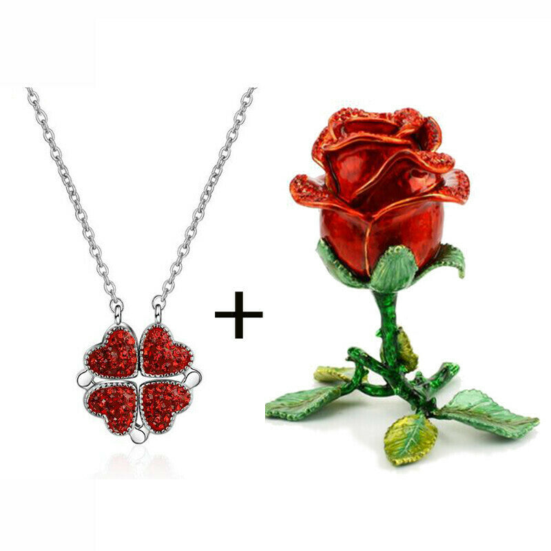 Four Leaf Heart Shape Necklace
