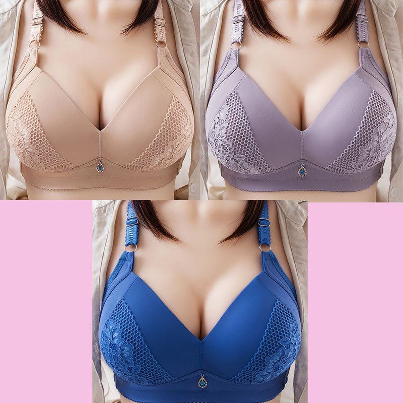 2022 Plus Size Bra Women Underwear Wire Free Comfort Soft Thin Breathable