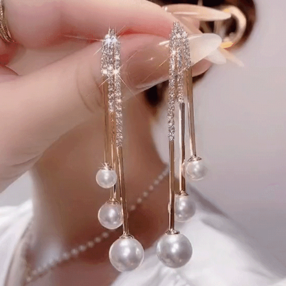 Pearl Tassel Long Earring