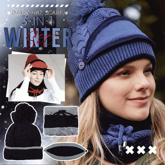 Winter Set Mask Hat Scarf
