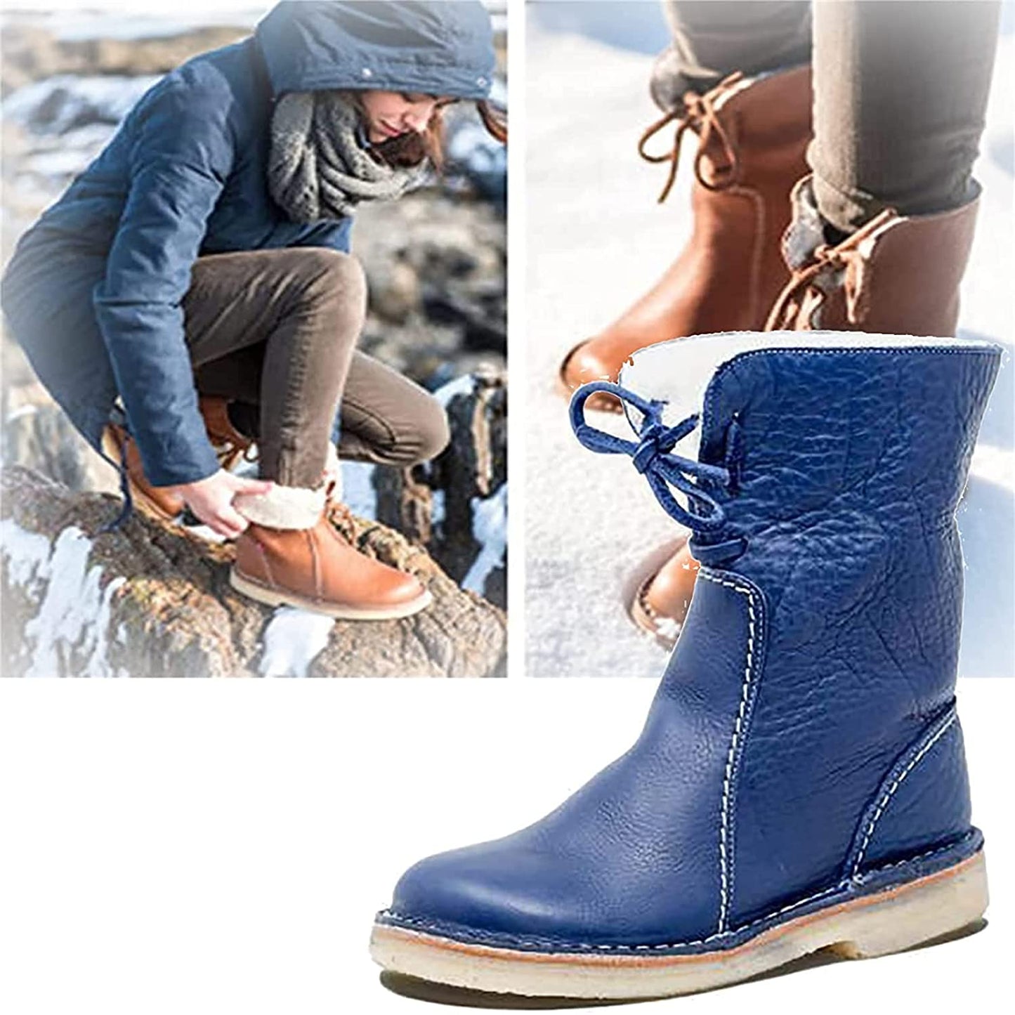 Soft Waterproof Wool Lining Boots