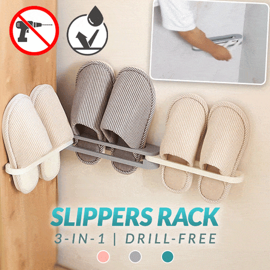 3 In 1 Drill Free Slippers Rack