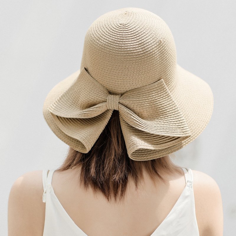 Handmade Foldable Bow Straw Hat