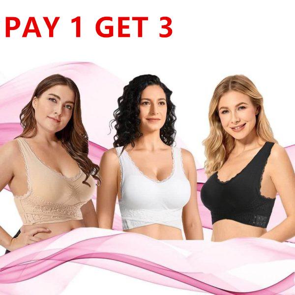 Seamless Lift Bra With Front Cross Side Buckle