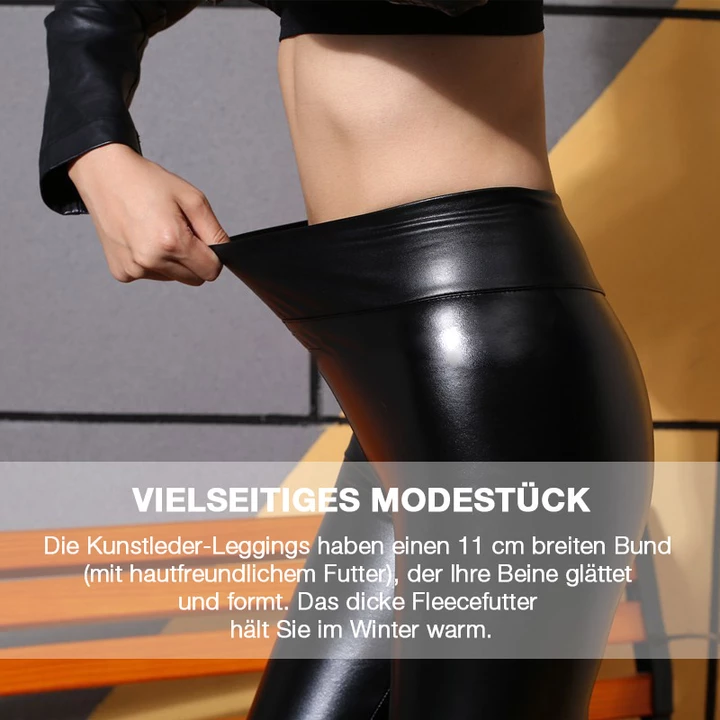 S shaped Thickened PU Leather Leggings