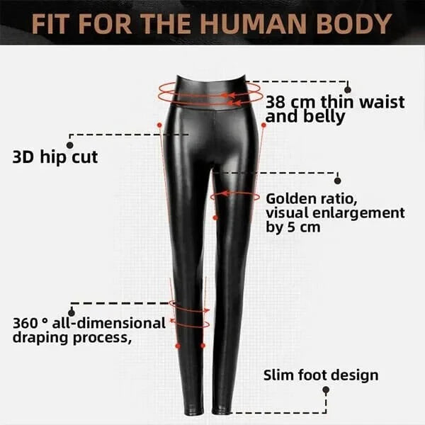 2022 S Shaped Pu Leather Leggings