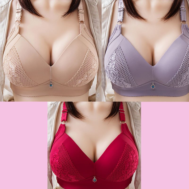 2022 Plus Size Bra Women Underwear Wire Free Comfort Soft Thin Breathable