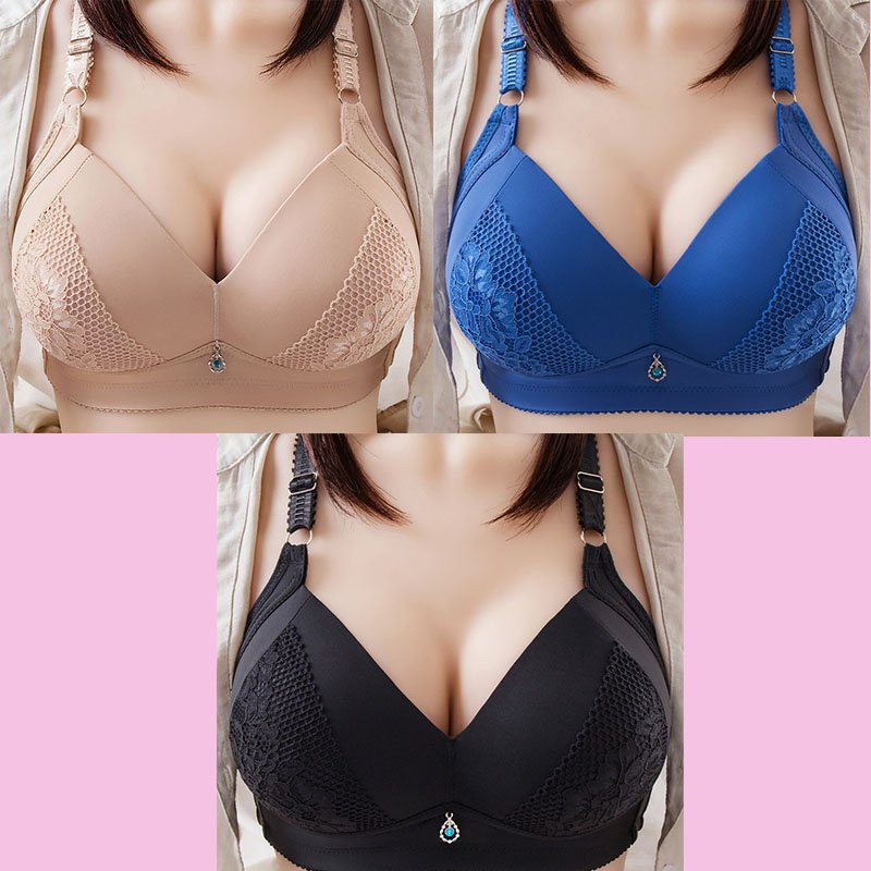 2022 Plus Size Bra Women Underwear Wire Free Comfort Soft Thin Breathable