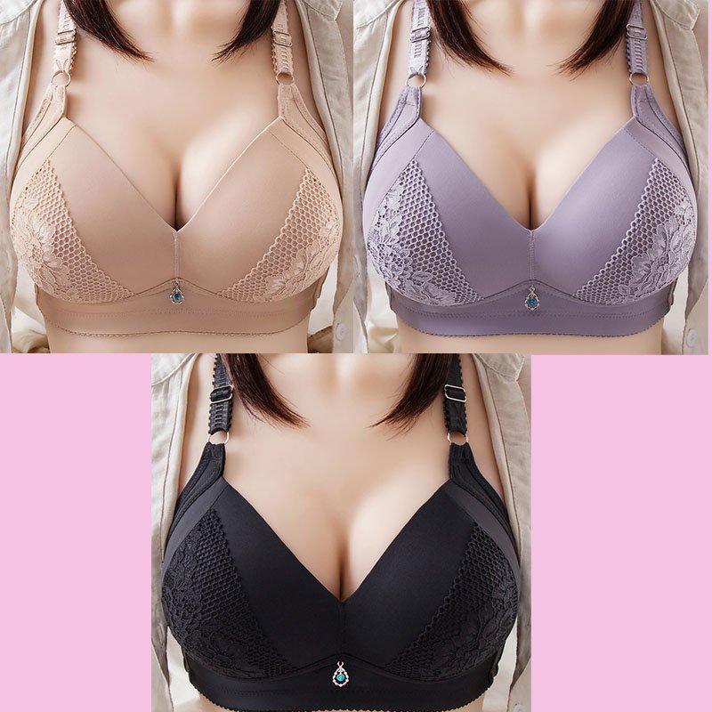 2022 Plus Size Bra Women Underwear Wire Free Comfort Soft Thin Breathable