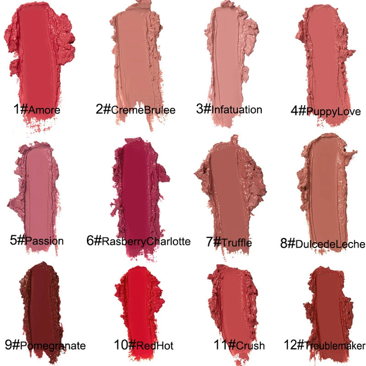 2025 NEW 12 Color Waterproof Long Lasting Moist Lip Gloss Plumper Liquid Lipstick