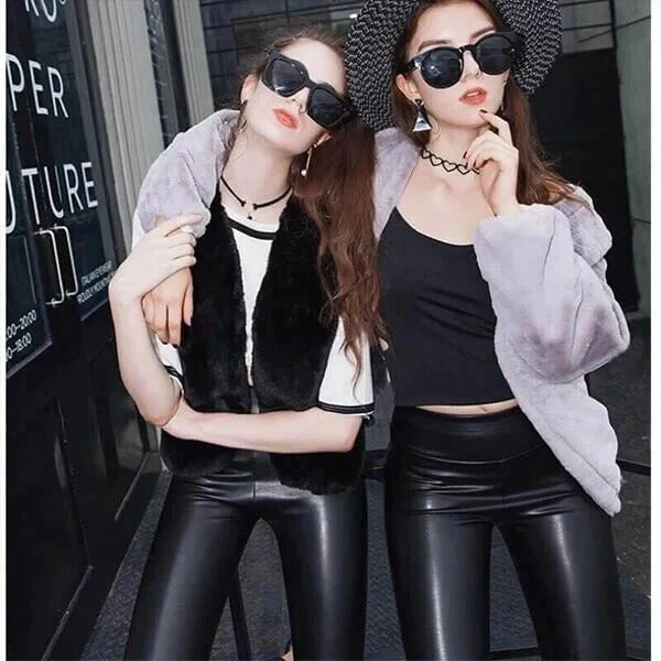 2022 S Shaped Pu Leather Leggings