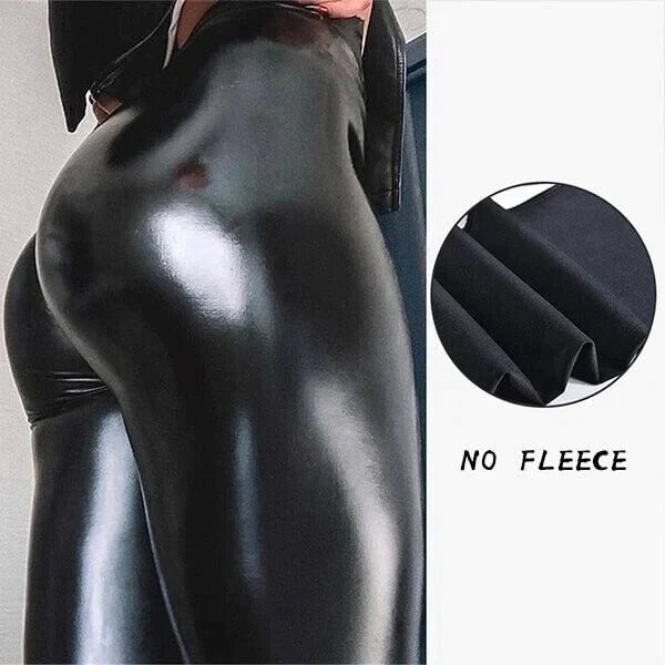 2022 S Shaped Pu Leather Leggings