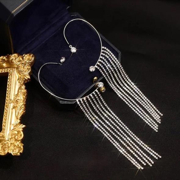 Shiny Diamond Tassel Earrings A set of two